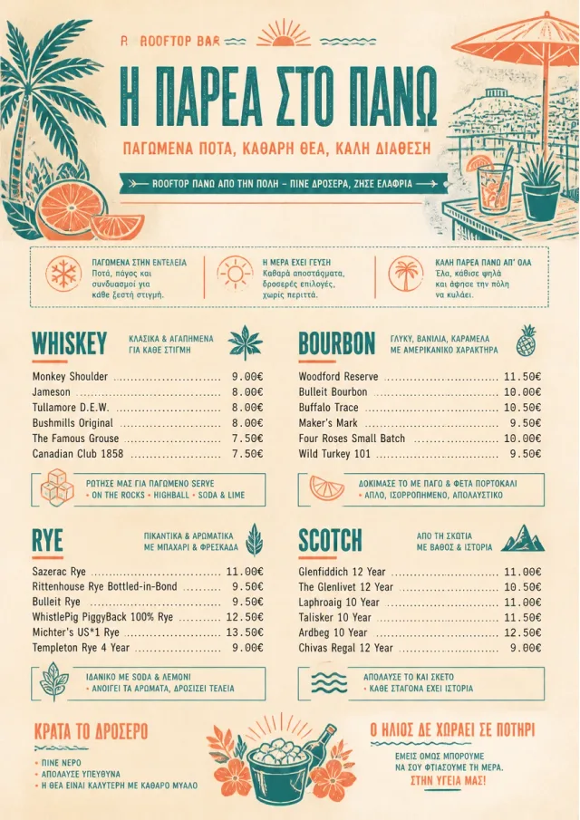 Tropical Refresh bar-menu menu template preview