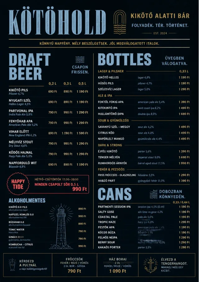 Editorial Cellar bar-menu menu template preview