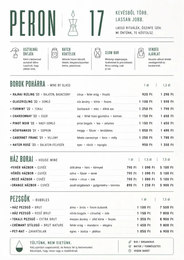 Modern Minimal Pour bar-menu menu template preview