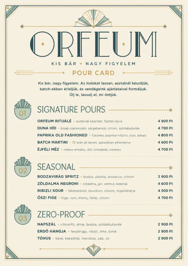 Boutique Pour Card bar-menu menu template preview