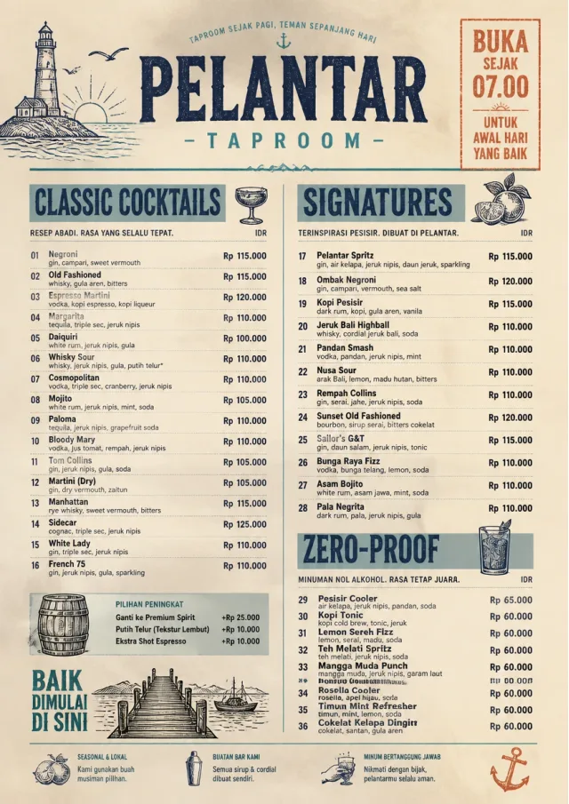 Heritage Taproom bar-menu menu template preview
