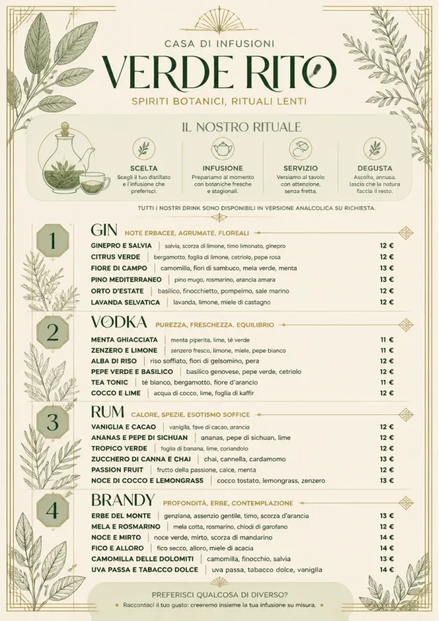 Botanical Infusion bar-menu menu template preview