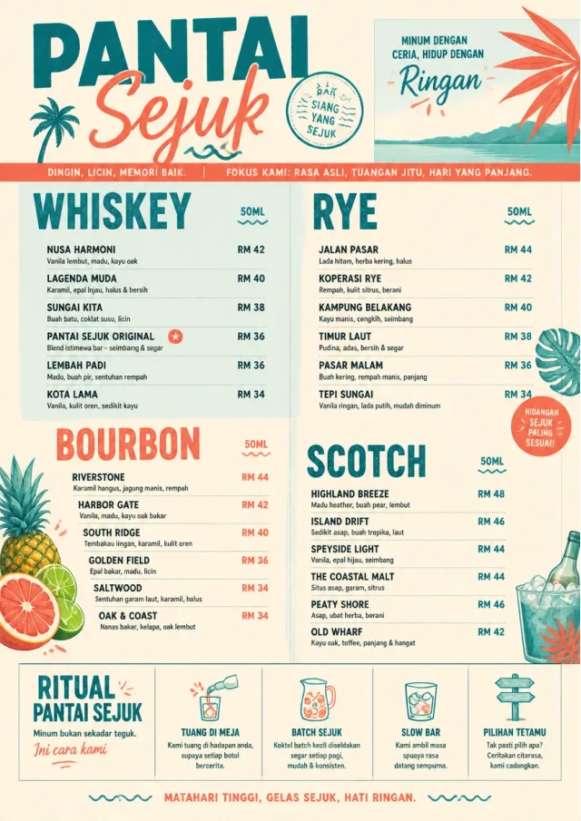 Tropical Refresh bar-menu menu template preview