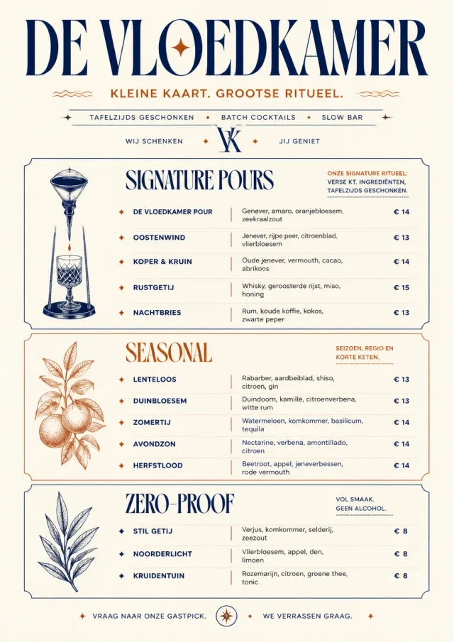 Boutique Pour Card bar-menu menu template preview