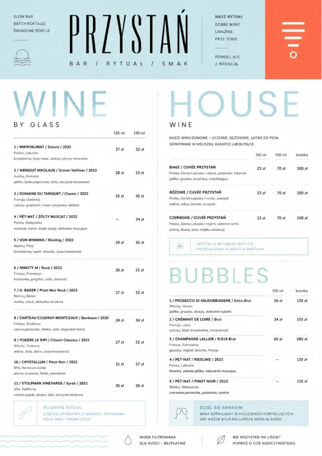 Modern Minimal Pour bar-menu menu template preview