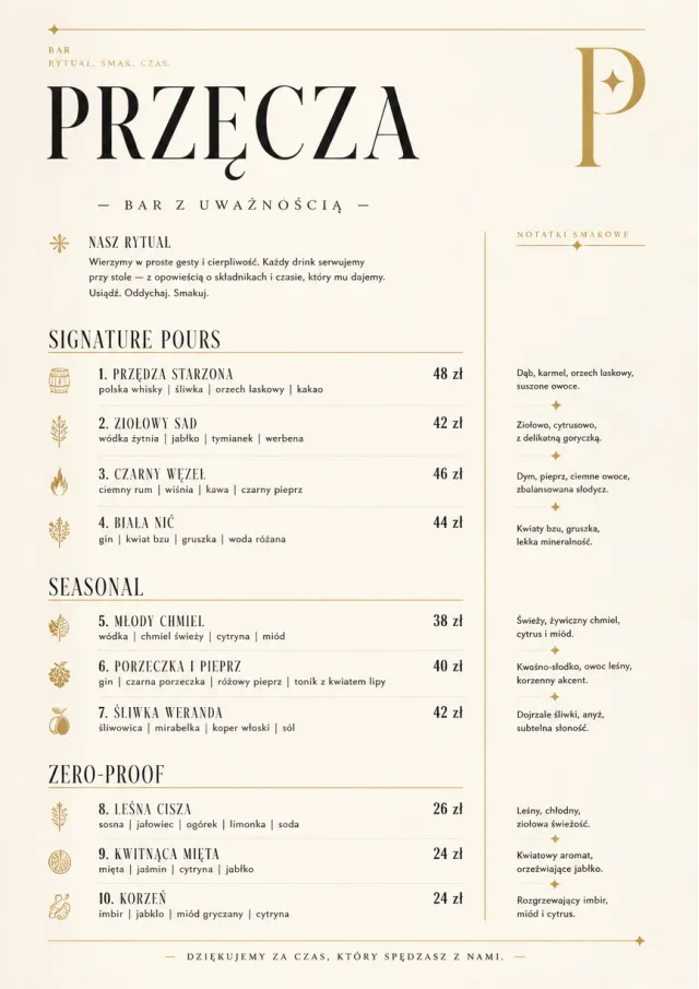 Boutique Pour Card bar-menu menu template preview
