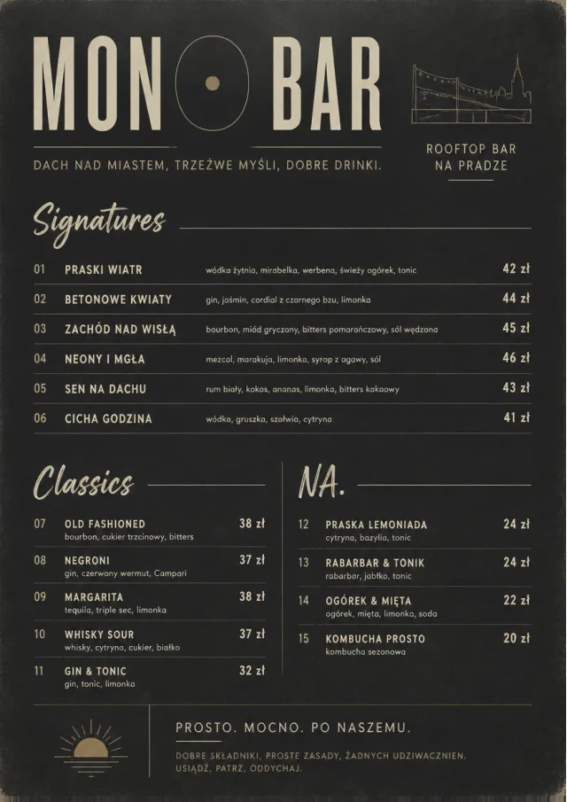 Mono Bar Minimal bar-menu menu template preview