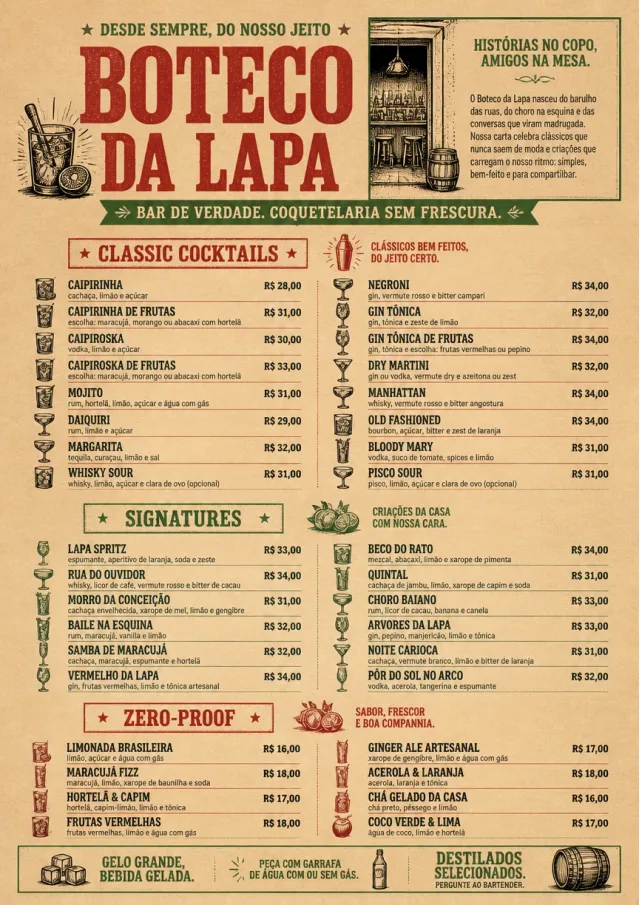 Heritage Taproom bar-menu menu template preview