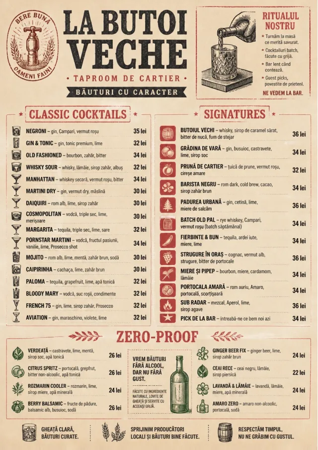 Heritage Taproom bar-menu menu template preview