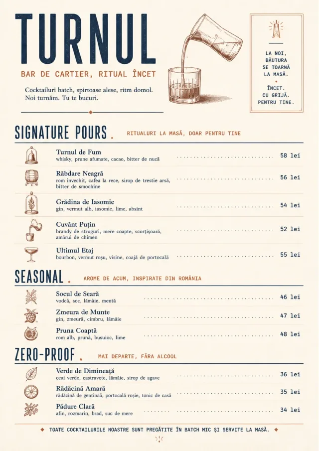 Boutique Pour Card bar-menu menu template preview