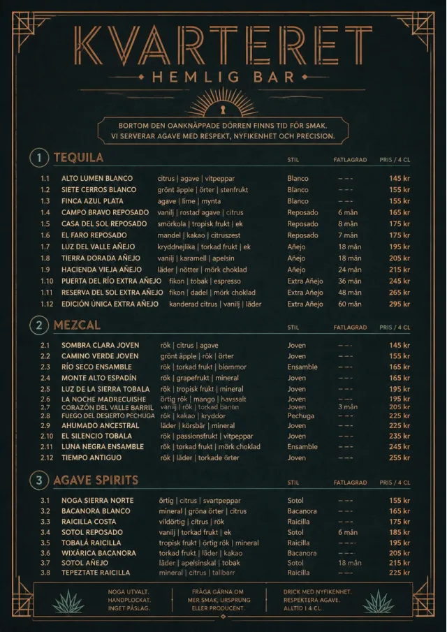 Speakeasy Spirits bar-menu menu template preview