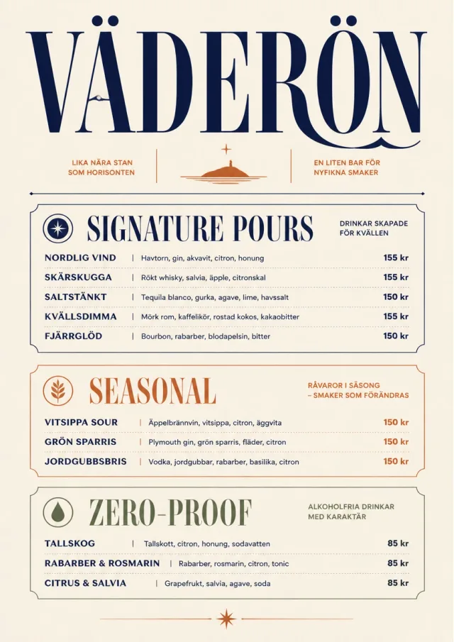 Boutique Pour Card bar-menu menu template preview