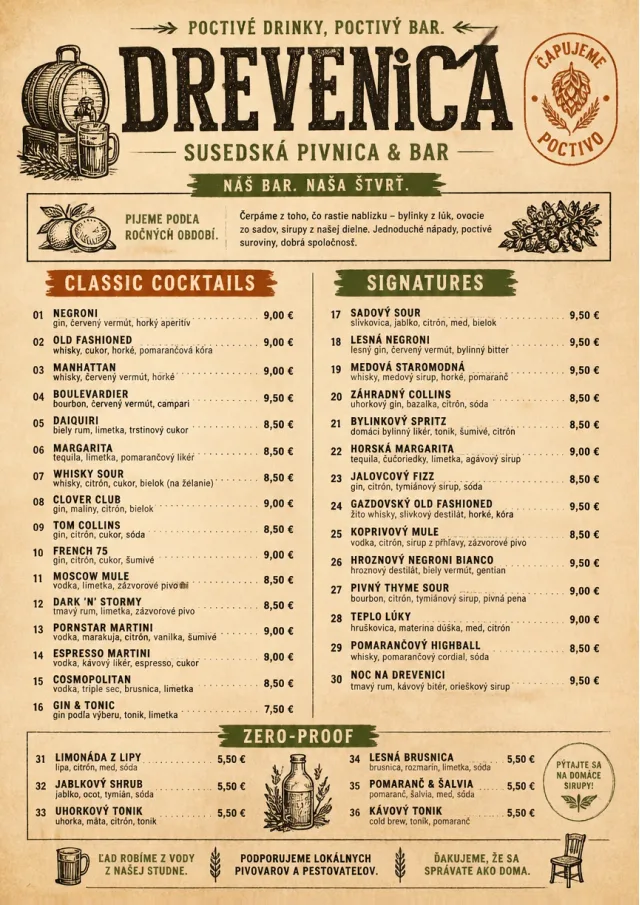 Heritage Taproom bar-menu menu template preview
