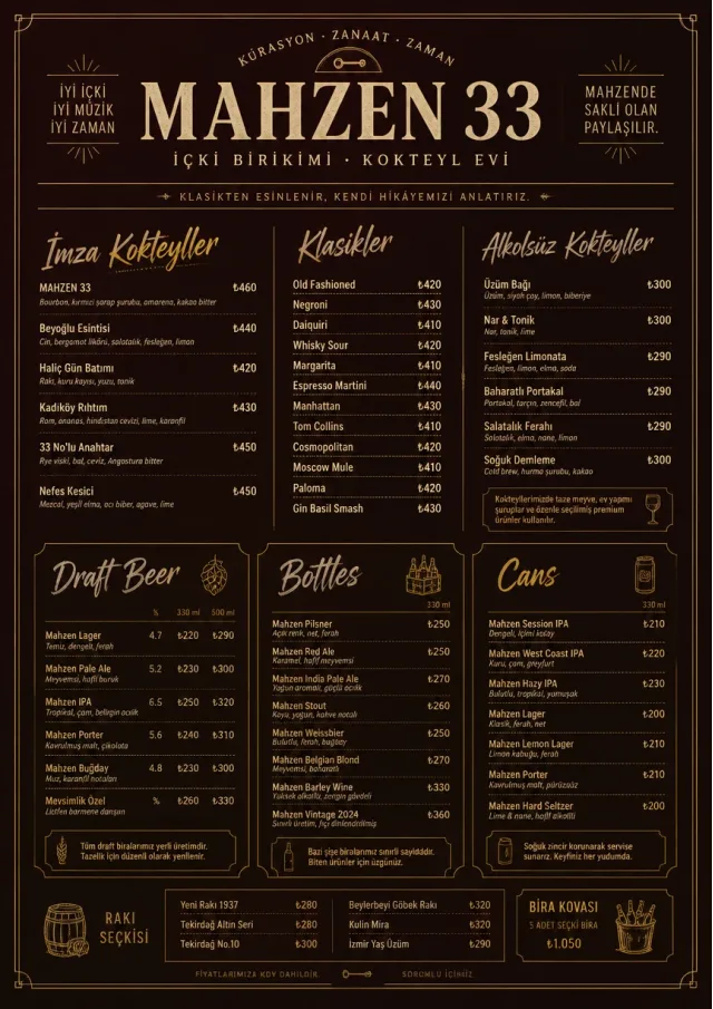 Editorial Cellar bar-menu menu template preview