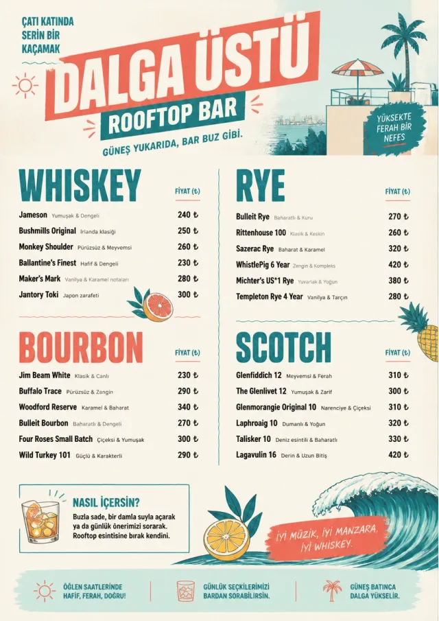 Tropical Refresh bar-menu menu template preview
