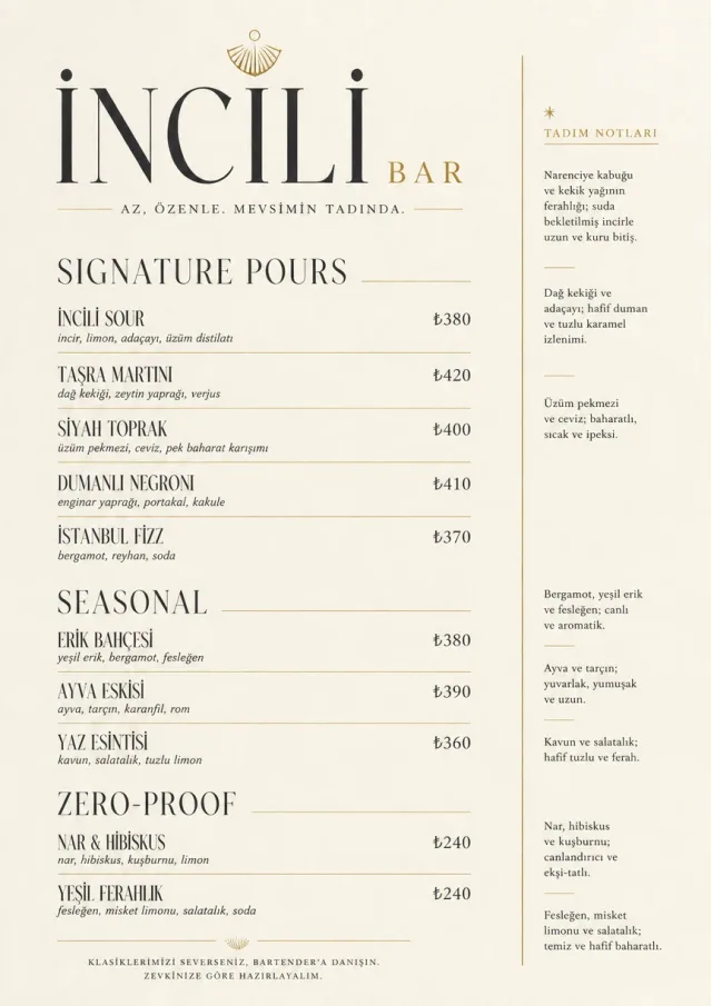 Boutique Pour Card bar-menu menu template preview