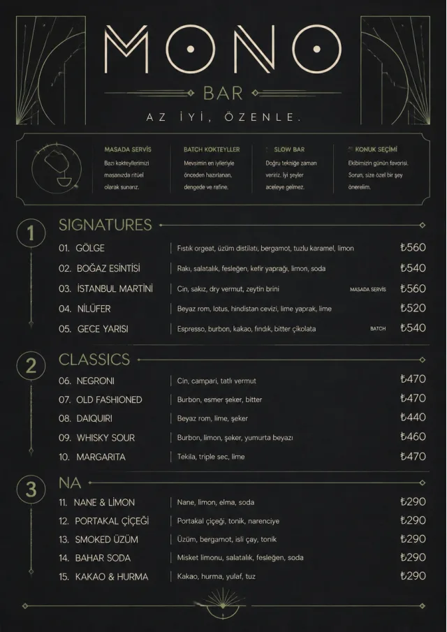 Mono Bar Minimal bar-menu menu template preview