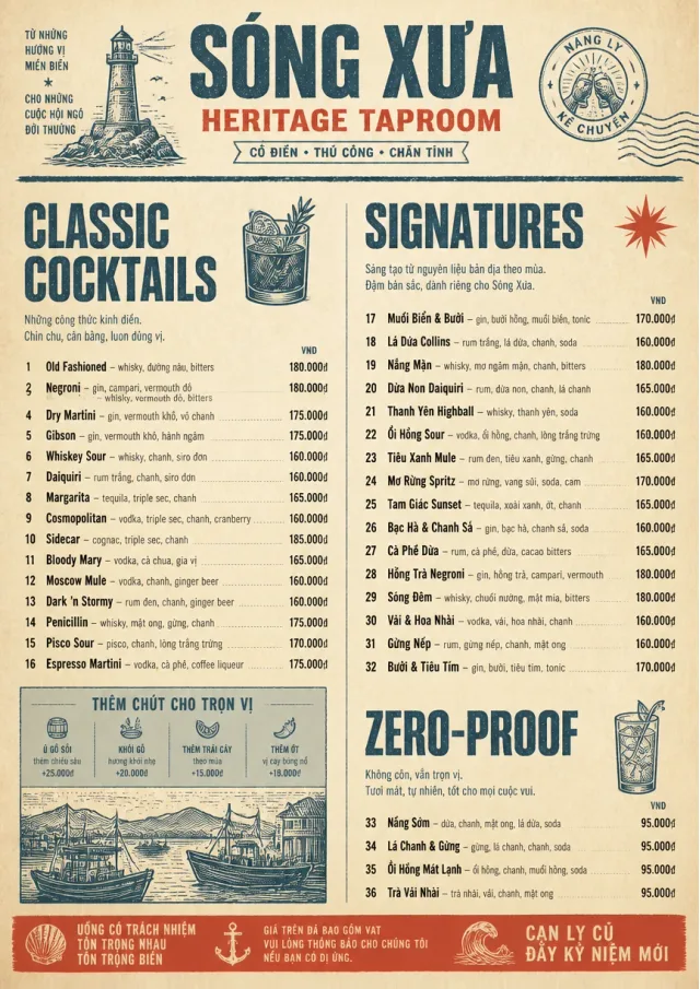Heritage Taproom bar-menu menu template preview