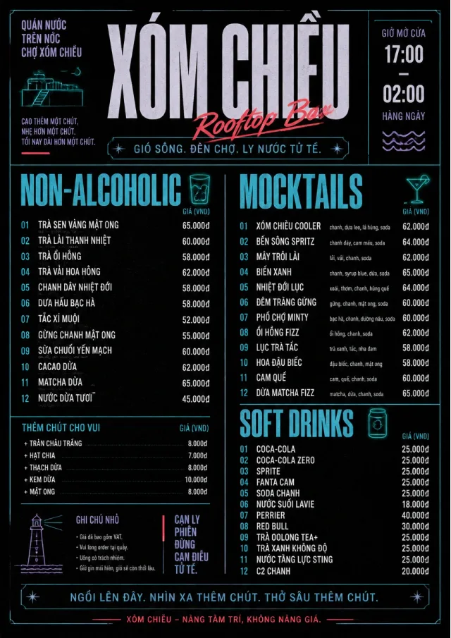 Neon Night Pour bar-menu menu template preview