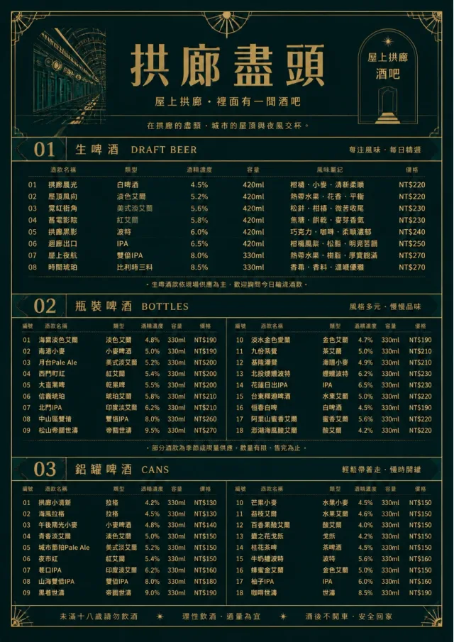 Editorial Cellar bar-menu menu template preview