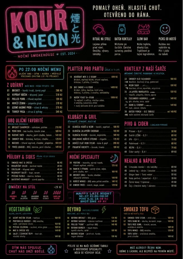 Night Market Neon bbq-menu menu template preview