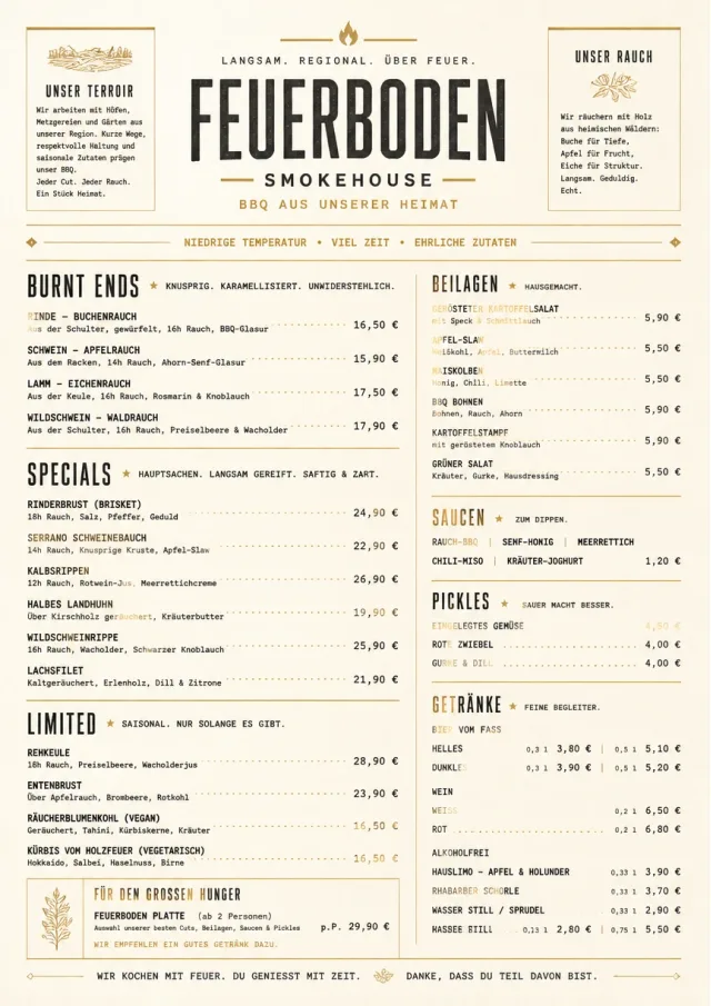 Fine Regional bbq-menu menu template preview