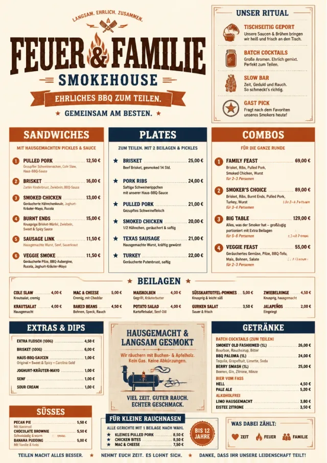Family Style Feast bbq-menu menu template preview