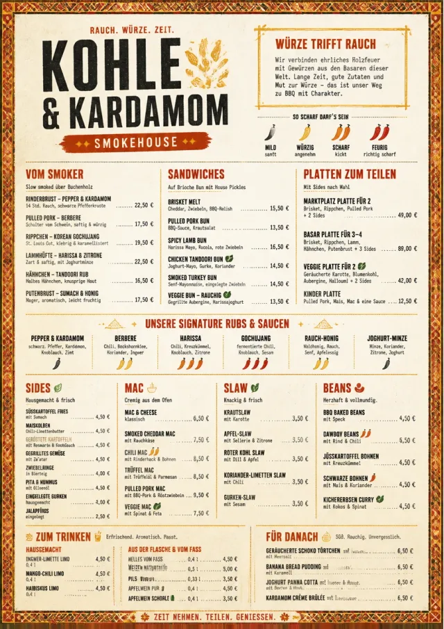 Spice Market Bold bbq-menu menu template preview