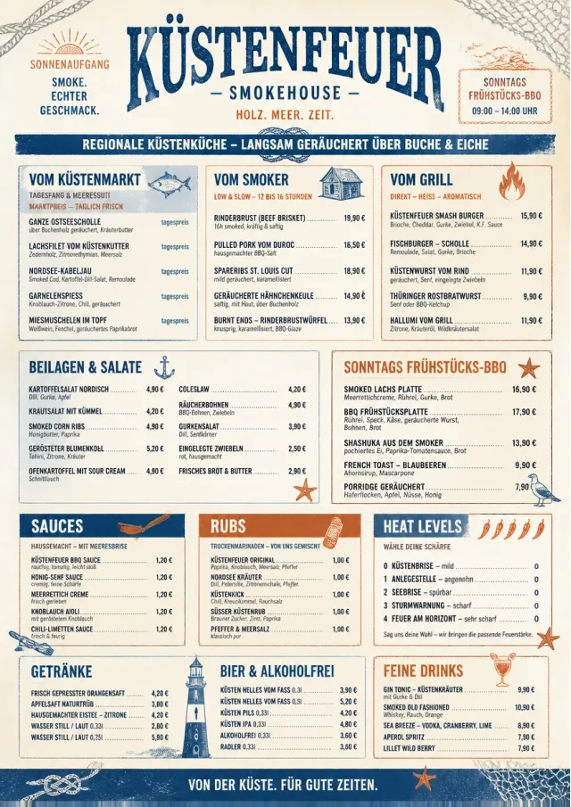 Coastal Regional bbq-menu menu template preview