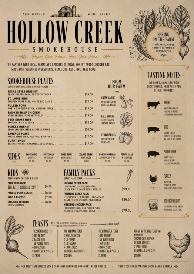 Farm Table Rustic bbq-menu menu template preview