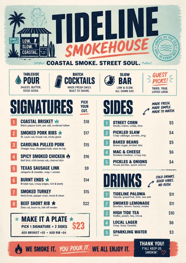 Street Stall Flyer bbq-menu menu template preview