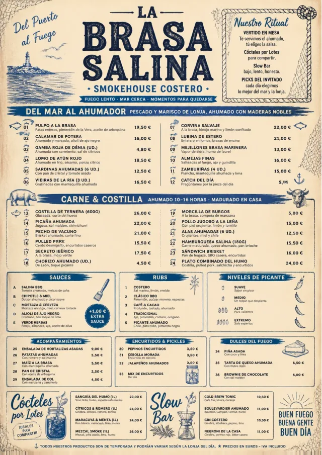 Coastal Regional bbq-menu menu template preview