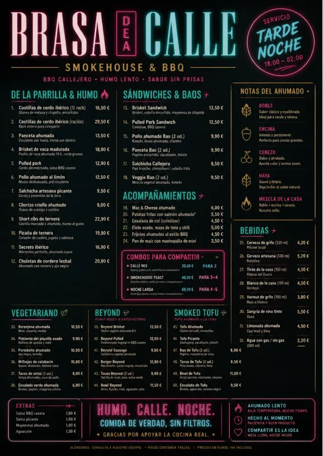 Night Market Neon bbq-menu menu template preview