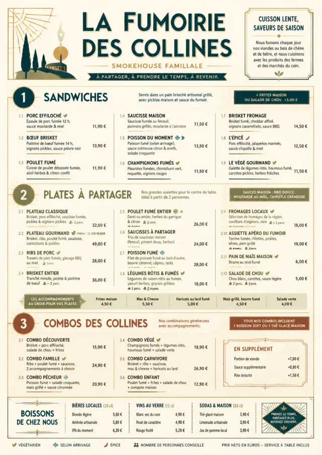 Family Style Feast bbq-menu menu template preview