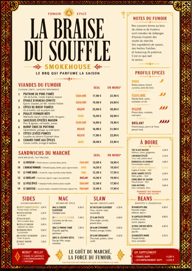 Spice Market Bold bbq-menu menu template preview