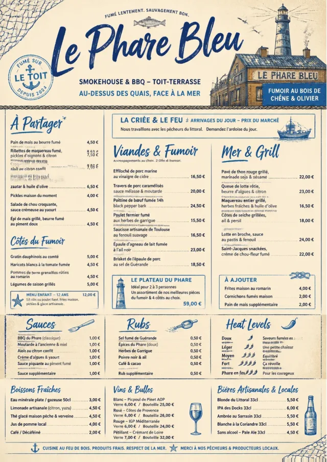 Coastal Regional bbq-menu menu template preview