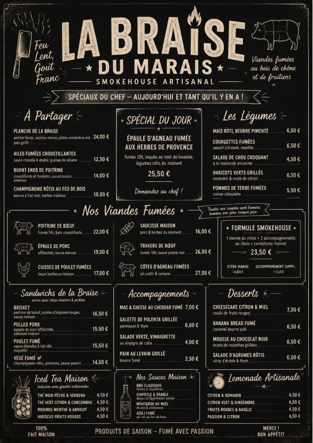 Chef Specials Board bbq-menu menu template preview