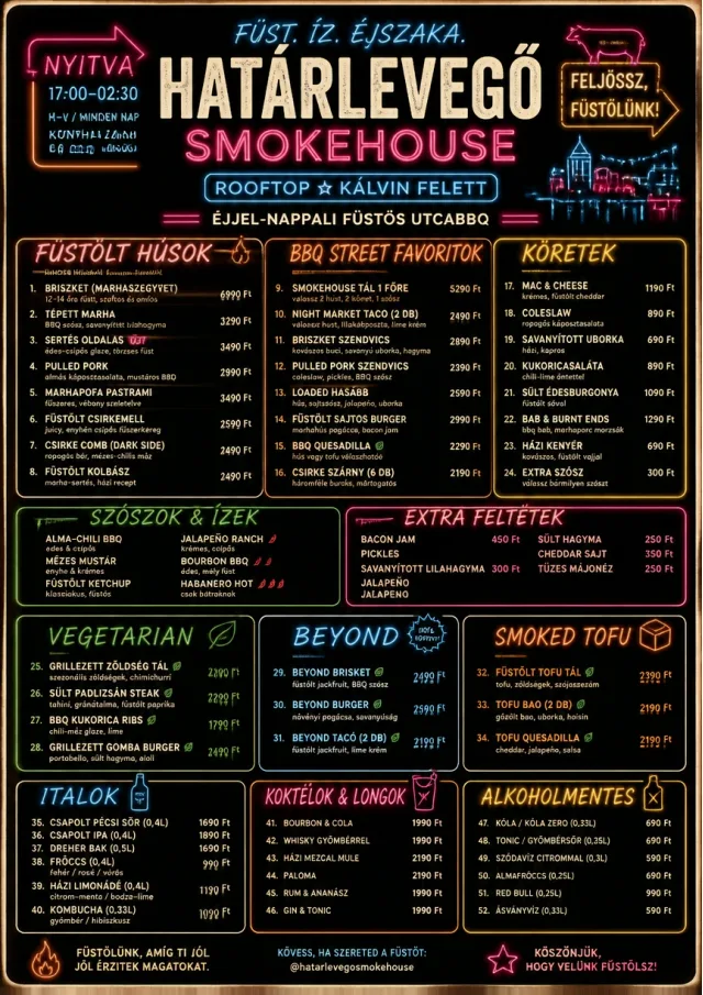 Night Market Neon bbq-menu menu template preview