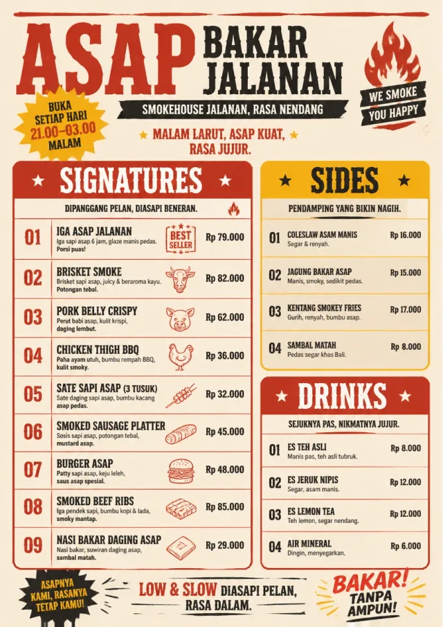 Street Stall Flyer bbq-menu menu template preview