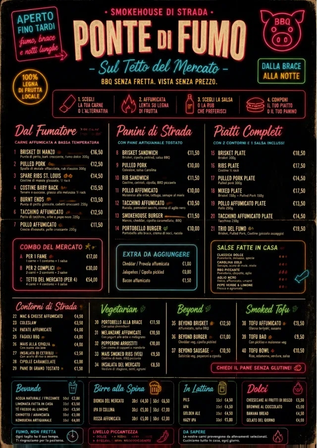 Night Market Neon bbq-menu menu template preview