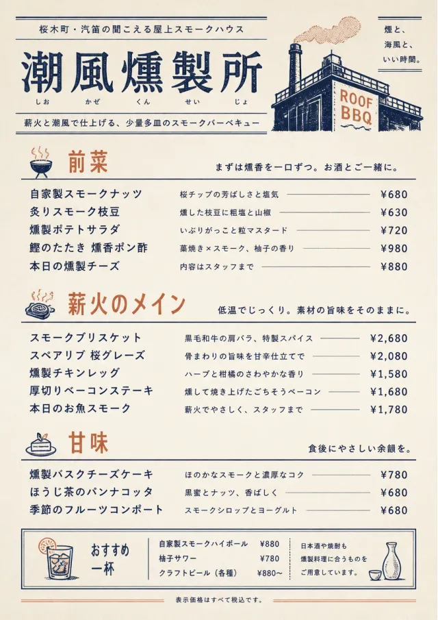 Chef Carte Brève bbq-menu menu template preview