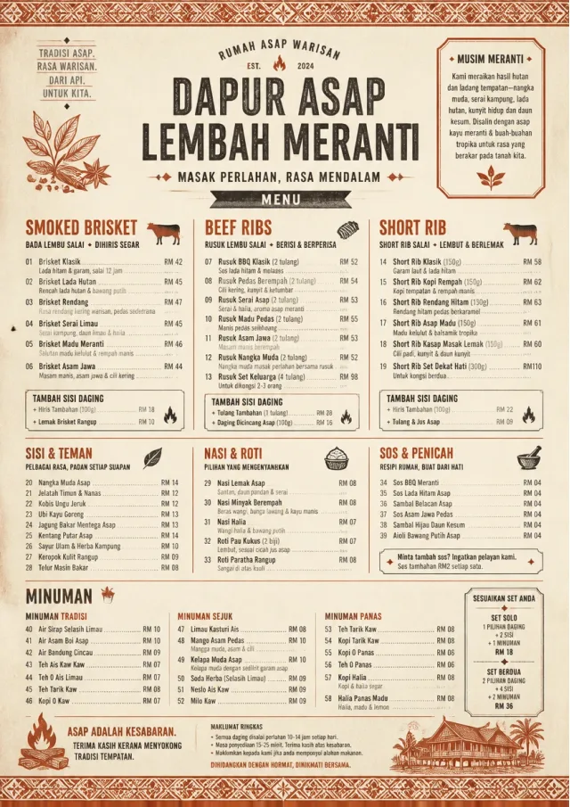 Heritage Tradition bbq-menu menu template preview