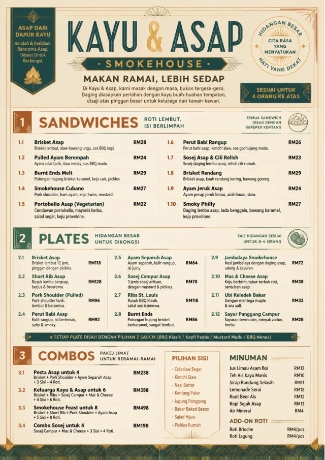 Family Style Feast bbq-menu menu template preview