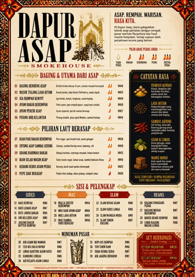 Spice Market Bold bbq-menu menu template preview