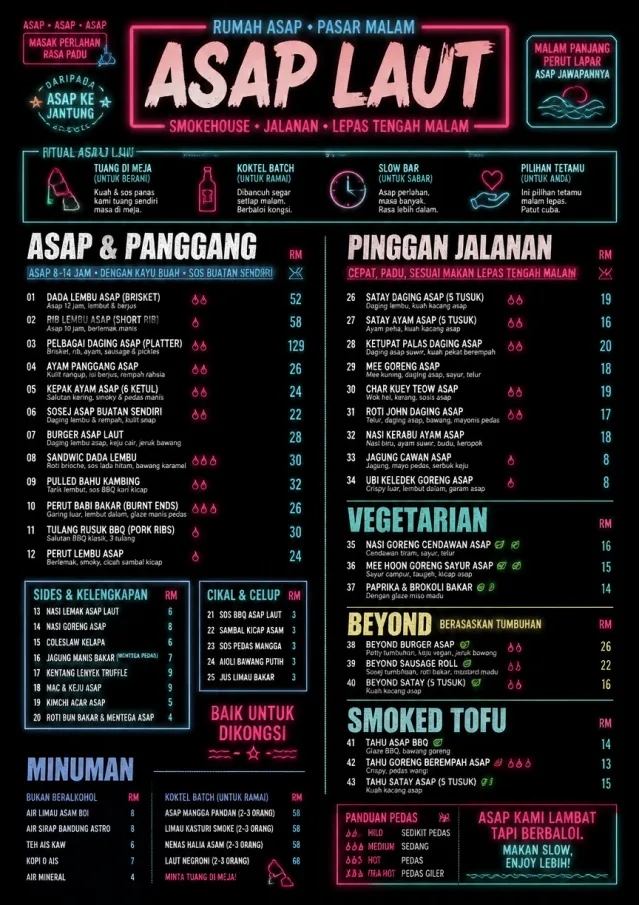 Night Market Neon bbq-menu menu template preview