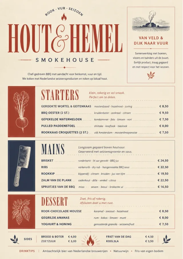 Chef Carte Brève bbq-menu menu template preview