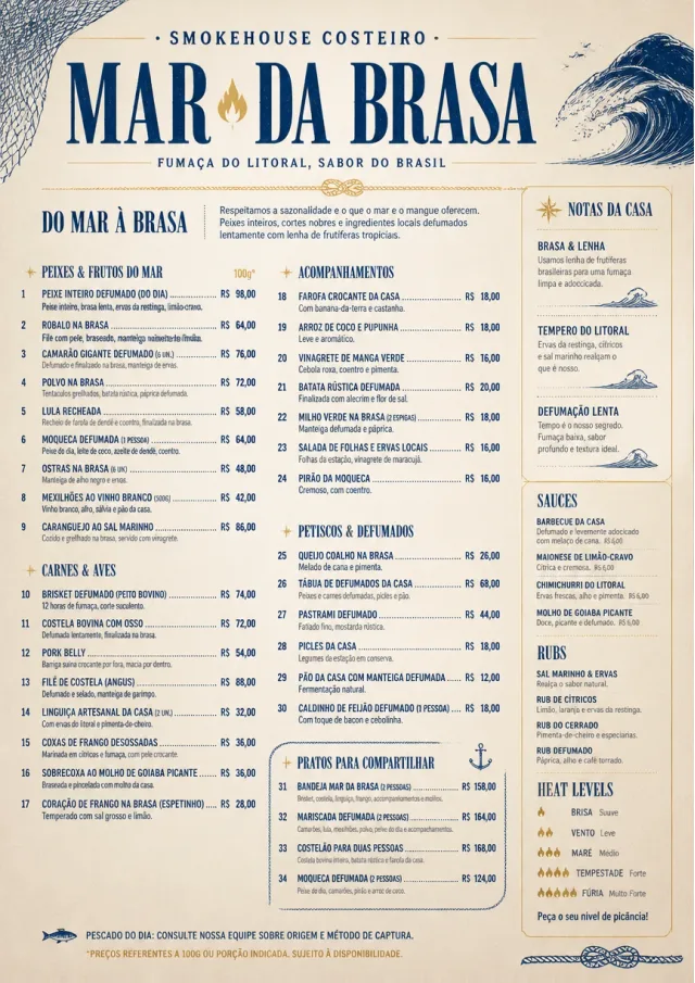 Coastal Regional bbq-menu menu template preview