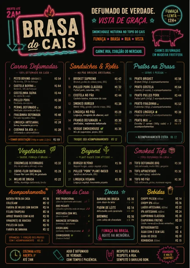 Night Market Neon bbq-menu menu template preview