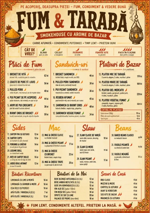 Spice Market Bold bbq-menu menu template preview