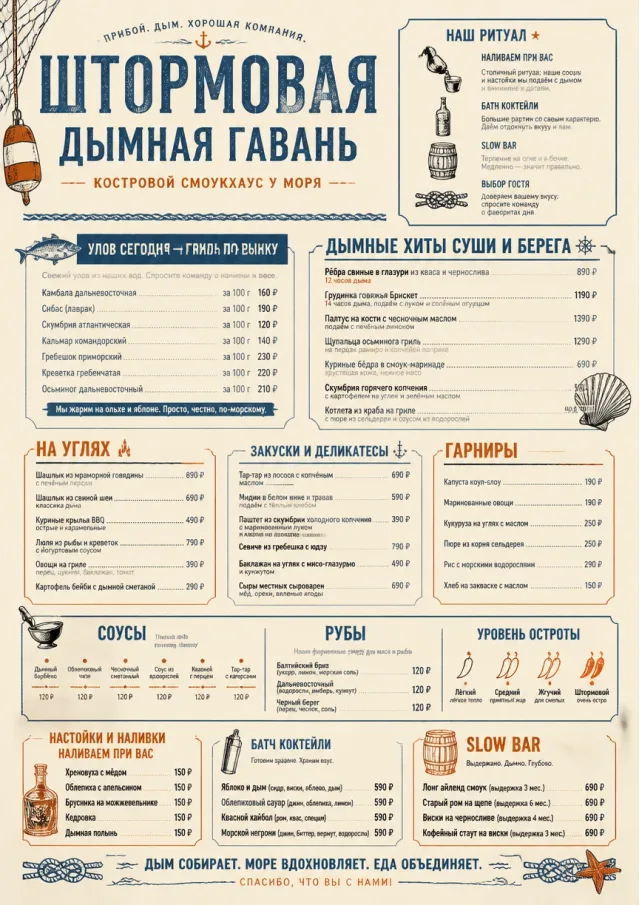 Coastal Regional bbq-menu menu template preview